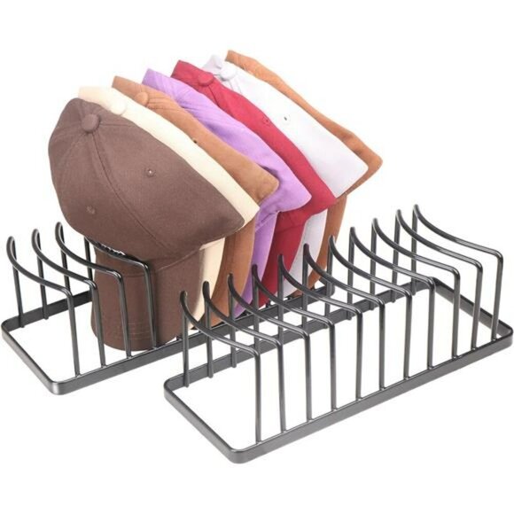 Baseball Cap Hat Rack Metal Organizer Holds 20 Hats Closet Storage Stand - Picture 1 of 7